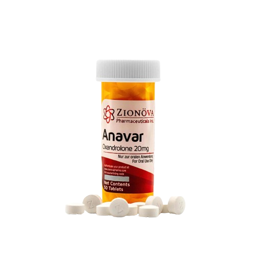 Zionova Anavar 25mg tablets for muscle growth.