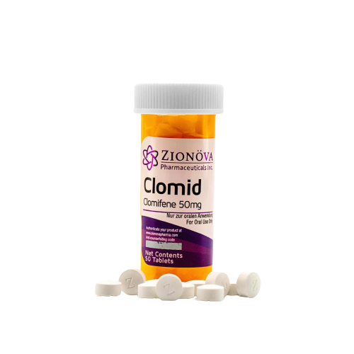 Zionova Clomid medication in packaging.