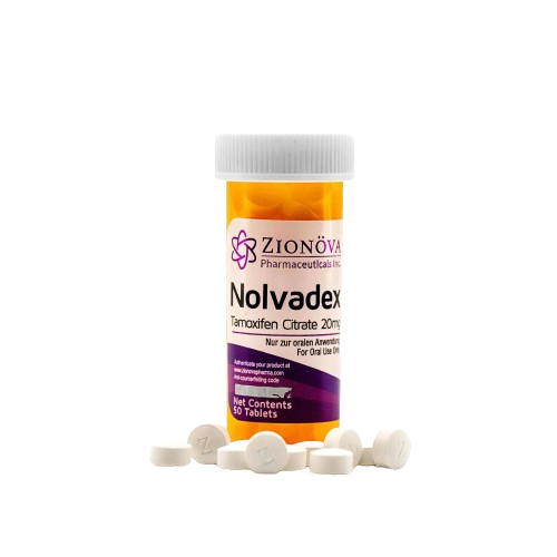 Zionova Nolvadex medication tablets in packaging.