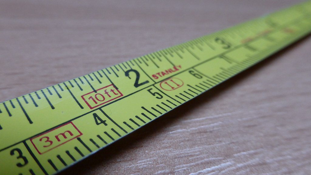 Close-up of a yellow measuring tape